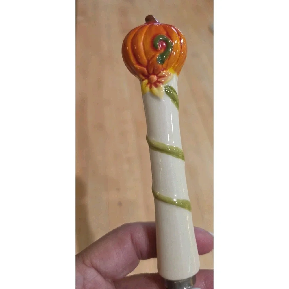 VTG Porcelain Pumpkin Handle Stainless Steel Spoon Made By Temptations‎ By Tara
